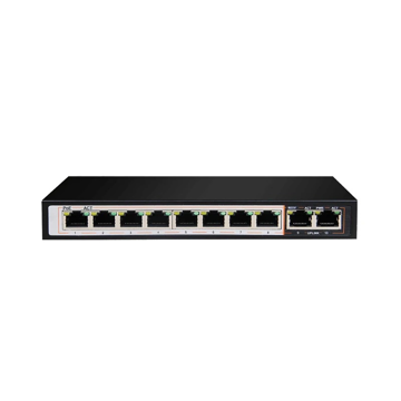 سوییچ شبکه ۱۰ پورت PoE دی لینک مدل DGS-F1010P-E گیگابیت با ۸ پورت PoE و ۲ آپلینک